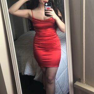 Oh Polly Red Mini Bodycon Dress